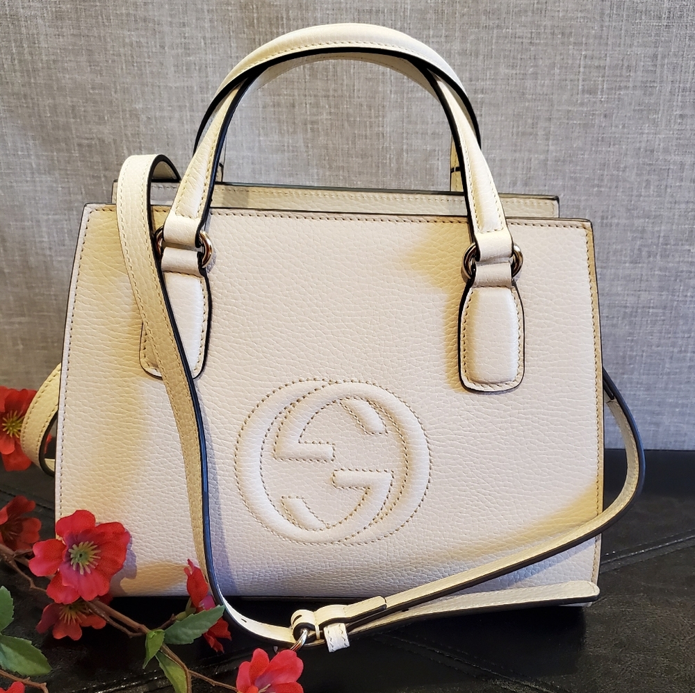 NWT GUCCI SOHO NEW  TOTE LEATHER CROSSBODY BAG